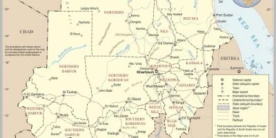Карта Судана дзяржавы