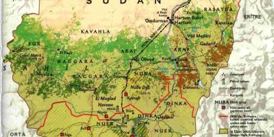 Карта Судана геаграфіі